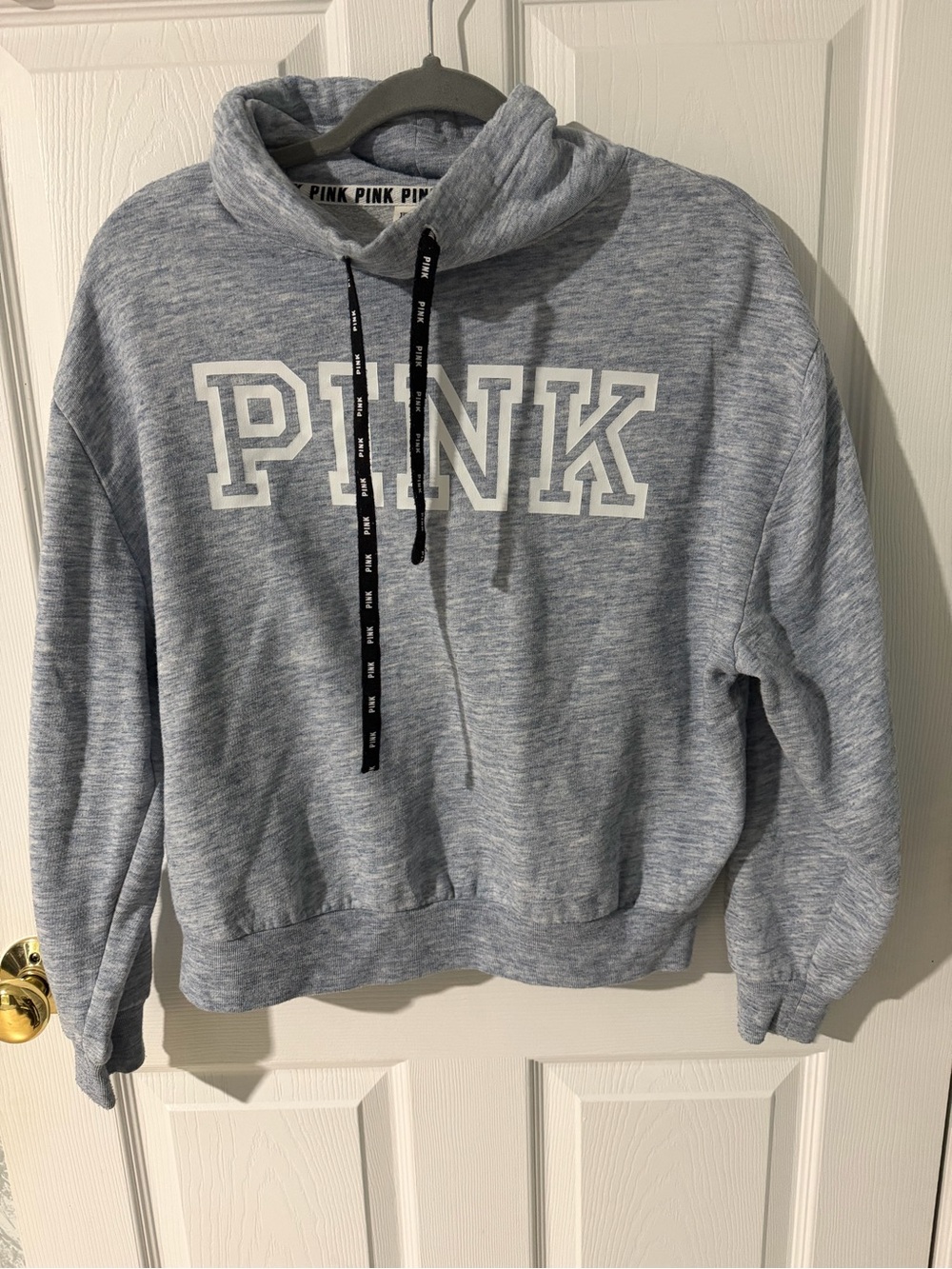 PINK Victoria's Secret Women's Heather Gray Pullover Hoodie Sweater